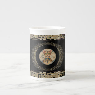 Tasse En Porcelaine Art de chat vintage antique, motif floral ancien