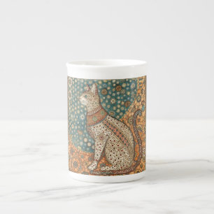 Tasse En Porcelaine Art de design à motif de chat vintage et antique
