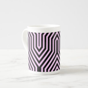 Tasse En Porcelaine Art déco géométrique - noir et rose