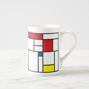 Tasse En Porcelaine Art Moderne Géométrique Minimaliste De Stijl Mondr