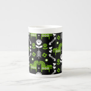 Tasse En Porcelaine Art populaire de cheval scandinave