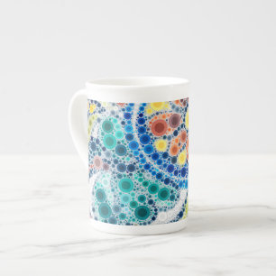 Tasse En Porcelaine Artiste photo art coloré carreau bleu orange