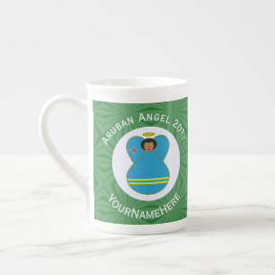 Tasse En Porcelaine Aruban Flag Ange de Noël Personnalisé