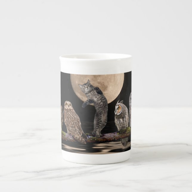 Tasse En Porcelaine Asio dansant avec les hiboux (Devant)