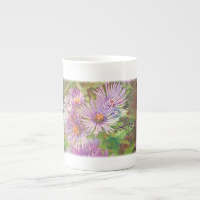 Tasse En Porcelaine Asters d'amour (Devant)