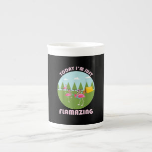 Tasse En Porcelaine Aujourd’hui je ne fais que flamber le Flamant rose