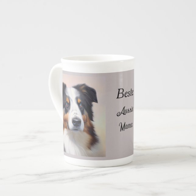 Tasse En Porcelaine Australian Shepherd (Devant gauche)