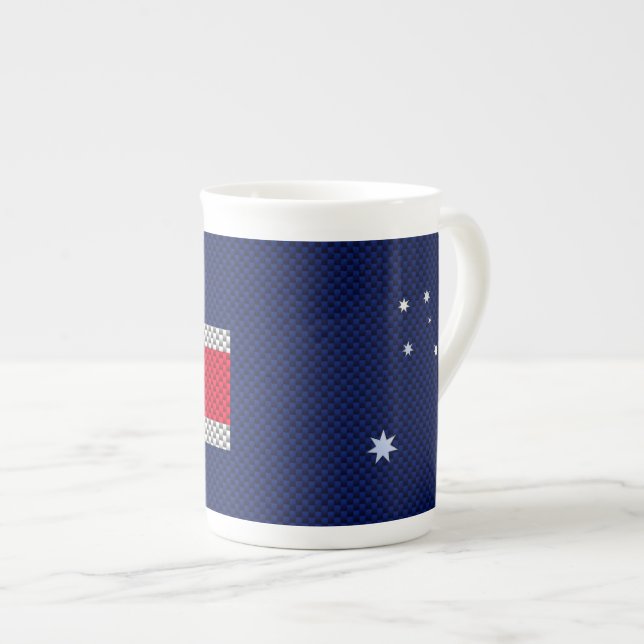 Tasse En Porcelaine Australie Design en fibre de carbone Style Chrome (Devant droit)