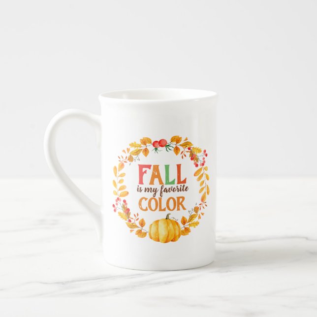 Tasse En Porcelaine Automne est ma couleur préférée Feuilles Automne C (Gauche)