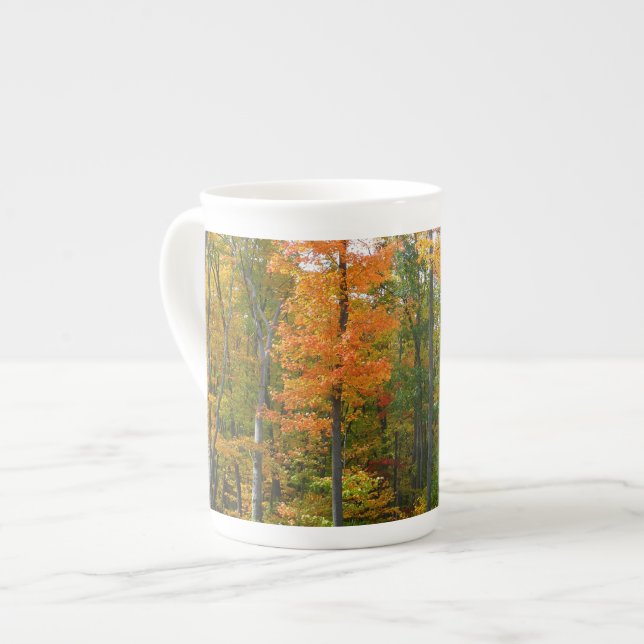 Tasse En Porcelaine Automne Maple Trees Automne Photographie de la nat (Devant gauche)
