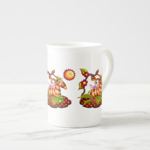 Tasse En Porcelaine Automne Zebra Pixel Art