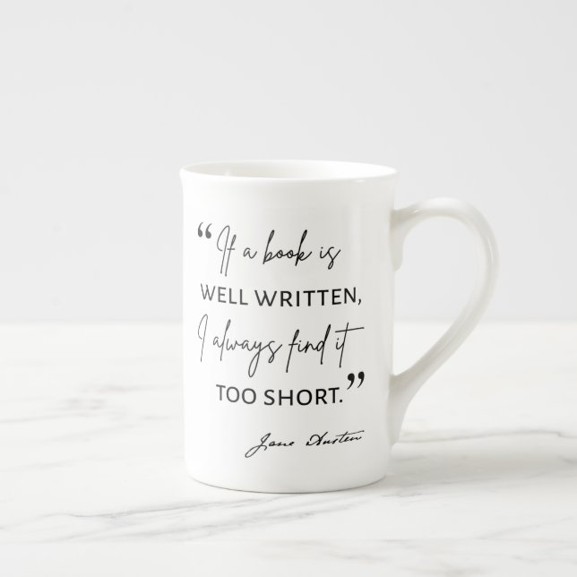 Tasse En Porcelaine Avid Reader II - Citation Jane Austen (Droite)