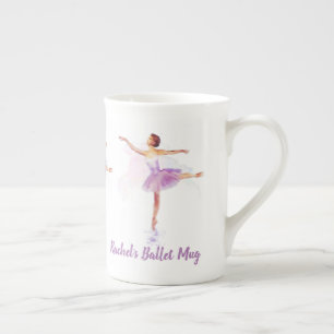 Tasse En Porcelaine Ballet Dancer Arabesque - Ajouter votre nom ou vot
