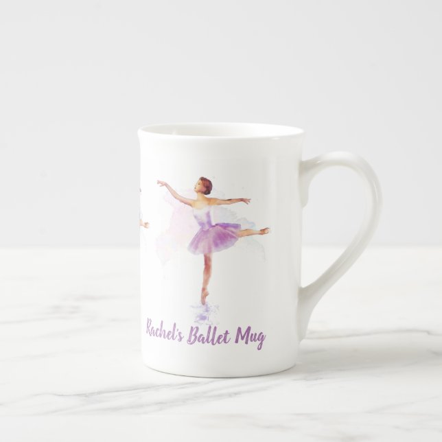 Tasse En Porcelaine Ballet Dancer Arabesque - Ajouter votre nom ou vot (Droite)
