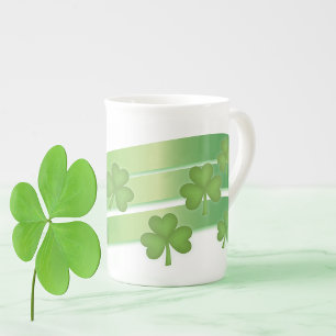 Tasse En Porcelaine Bandes shamrocks