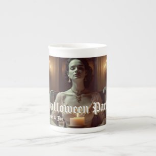 Tasse En Porcelaine Banquet gothique d'Halloween à la lumière des boug