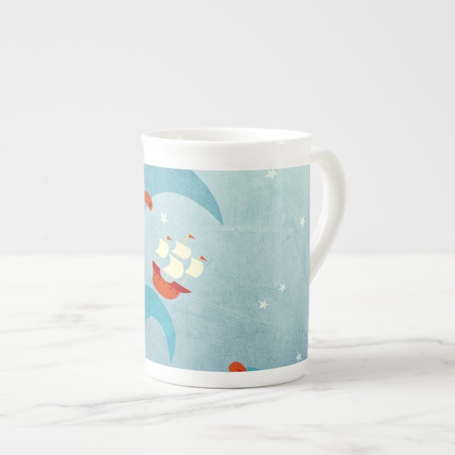 Tasse En Porcelaine Bateau à voile Sea Monster (Devant droit)