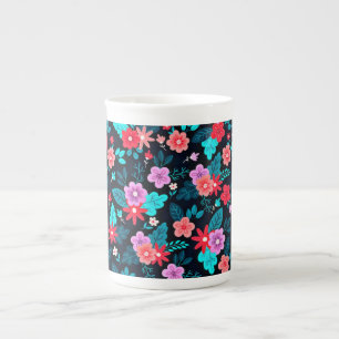 Tasse En Porcelaine Beau Arrière - plan Floral Ditsy-56676