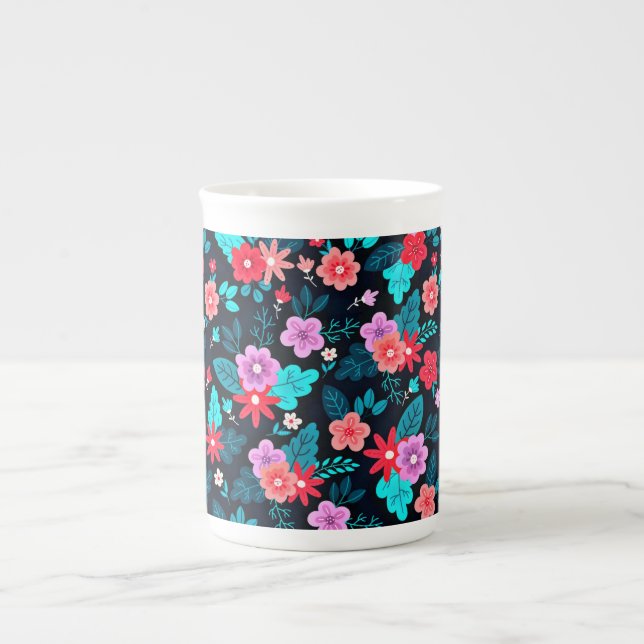 Tasse En Porcelaine Beau Arrière - plan Floral Ditsy-56676 (Devant)
