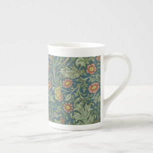 Tasse En Porcelaine Beau motif floral William Morris Vert rose