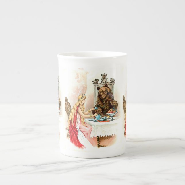 Tasse En Porcelaine Beauté dans le rose et la bête (Devant)