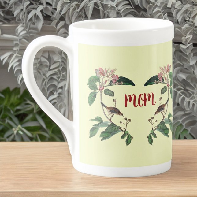 Tasse En Porcelaine Beaux Bufs roses et Oiseaux sur les Branches pour  (Créateur téléchargé)