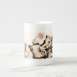 Tasse En Porcelaine Bel éléphant