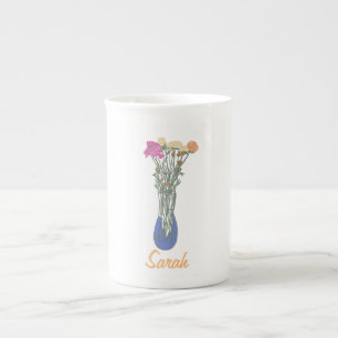 Tasse En Porcelaine Belle floraison Illustration Fleur originale