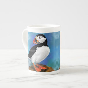 Tasse En Porcelaine Belle Peinture d'Oiseaux de Puffin Atlantique