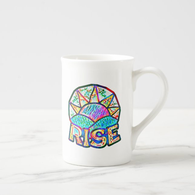 Tasse En Porcelaine Belle Sun Rise ~ Graphique de message d'applicatio (Droite)