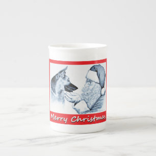 Tasse En Porcelaine Berger allemand de Noël et Père Noël