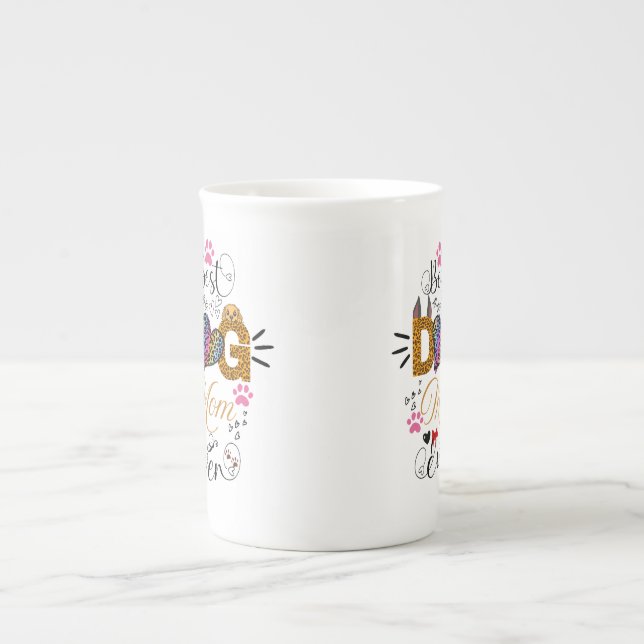 Tasse En Porcelaine Best Dog Mom Ever Shirt – Leopard Print dog Mom  (Devant)