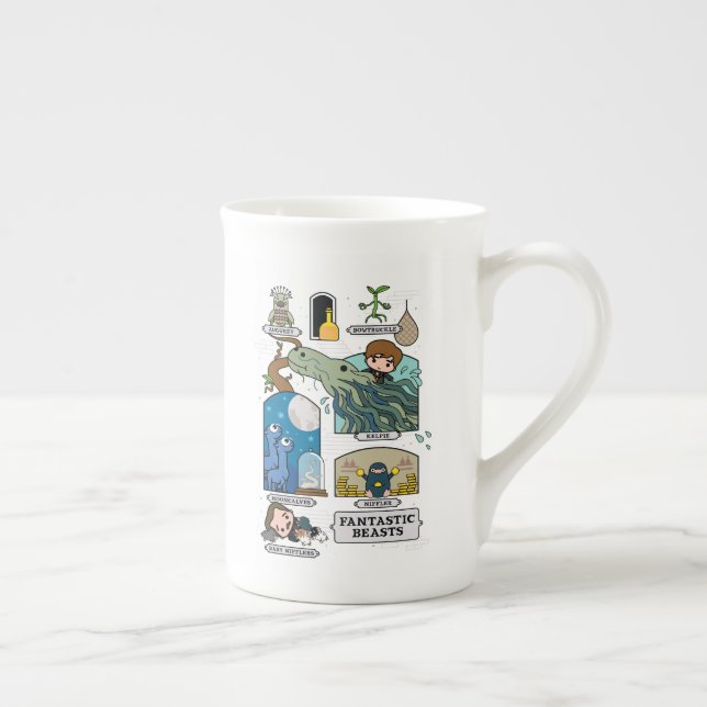 Tasse En Porcelaine Bêtes De Cartoon Dans Les Habitats (Droite)