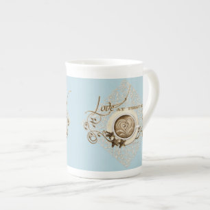 Tasse En Porcelaine Biscuit d'étoile de remous de feuille de coeur de