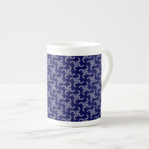 Tasse En Porcelaine Bleu Jardin de Noël, Décor de Noël, Noël