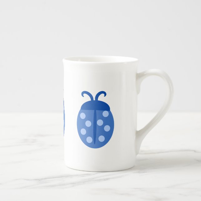 Tasse En Porcelaine Bleu mou Ladybug (Droite)