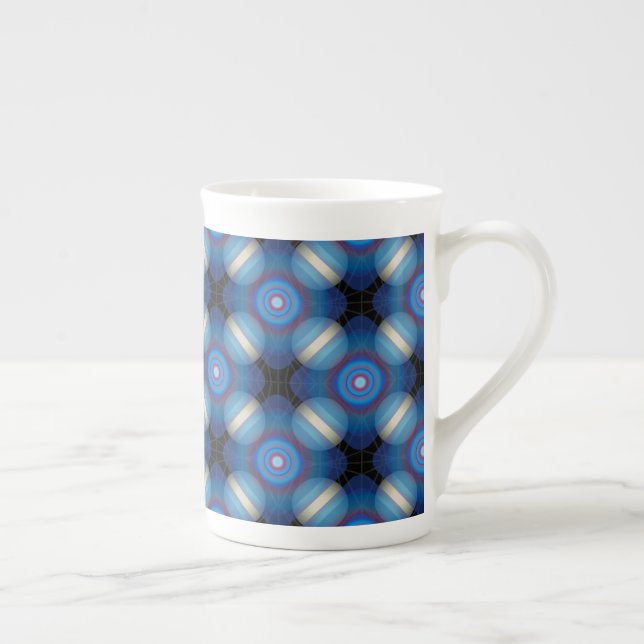 Tasse En Porcelaine Bleu Spacey Géométrique (Droite)