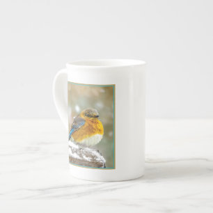 Tasse En Porcelaine Bleuet de l'Est en neige - Photo originale