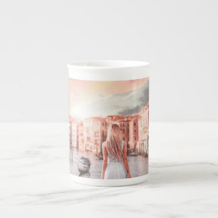 Tasse En Porcelaine Blondie Dans Venise Romantique