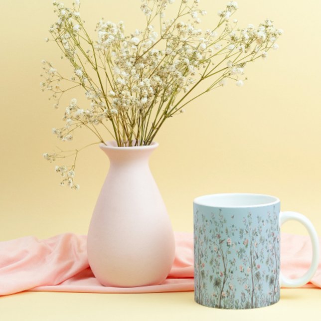 Tasse En Porcelaine Blue antique floral pattern   (Créateur téléchargé)