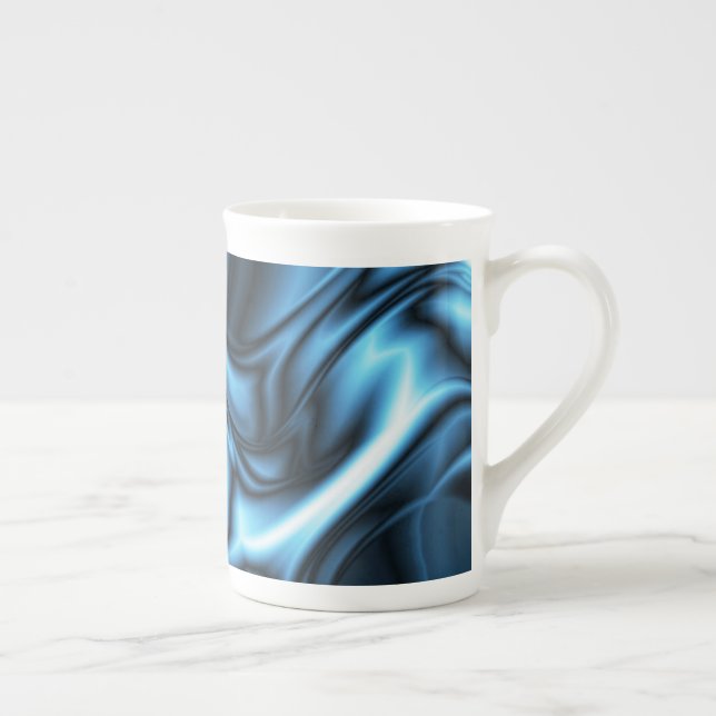 Tasse En Porcelaine Blue Silk wave (Droite)