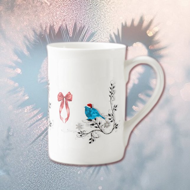 Tasse En Porcelaine Bluebird at Christmas (Créateur téléchargé)