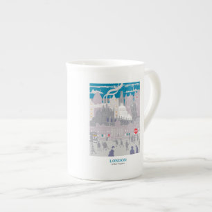 Tasse En Porcelaine Bone China Londres Skyline Blue Grey