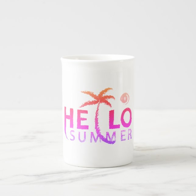 Tasse En Porcelaine Bonjour été (Devant)