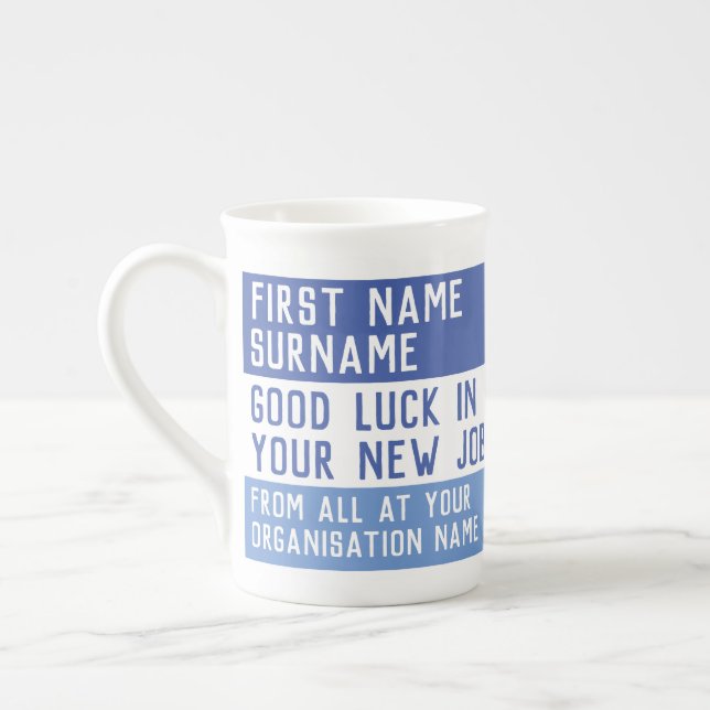 Tasse En Porcelaine Bonne chance dans votre nouvel emploi - (Gauche)