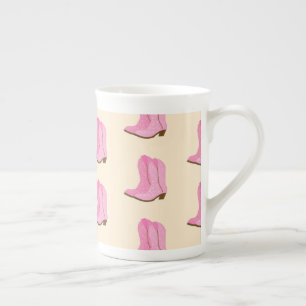 Tasse En Porcelaine Boots Cowboy Pink Country Texas Ranch