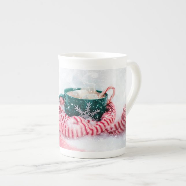 Tasse En Porcelaine Bouchon de Noël (Devant droit)
