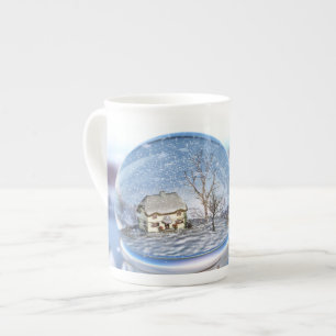 Tasse En Porcelaine Boug de spécialités du Globe de snowflake