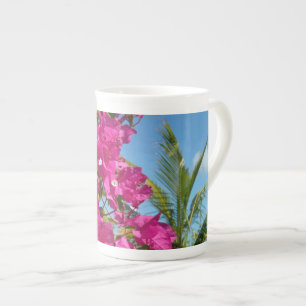 Tasse En Porcelaine Bougainvilliers et palmiers paysage tropical
