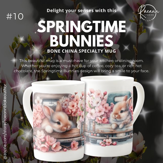 Tasse En Porcelaine Bouge de spécialité 'Bunnies Springtime' (Créateur téléchargé)